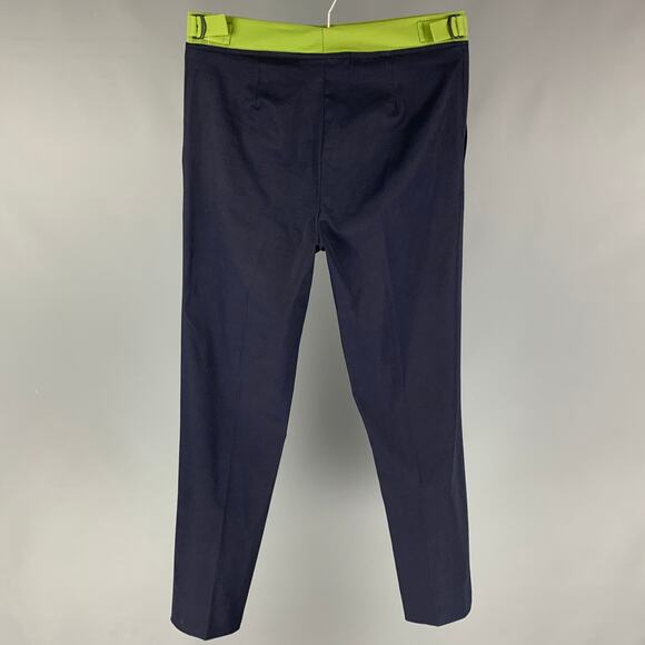 BOTTEGA VENETA Size 32 Blue Green Color Block Wool Cupro Casual Pants - Picture 3 of 6